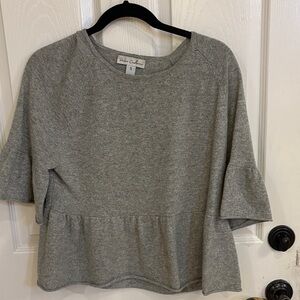 Cashmere  Heather Gray Peplum Blouse